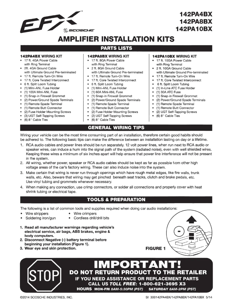 Page 1 de la notice Manuel utilisateur Scosche EFX PA4BX