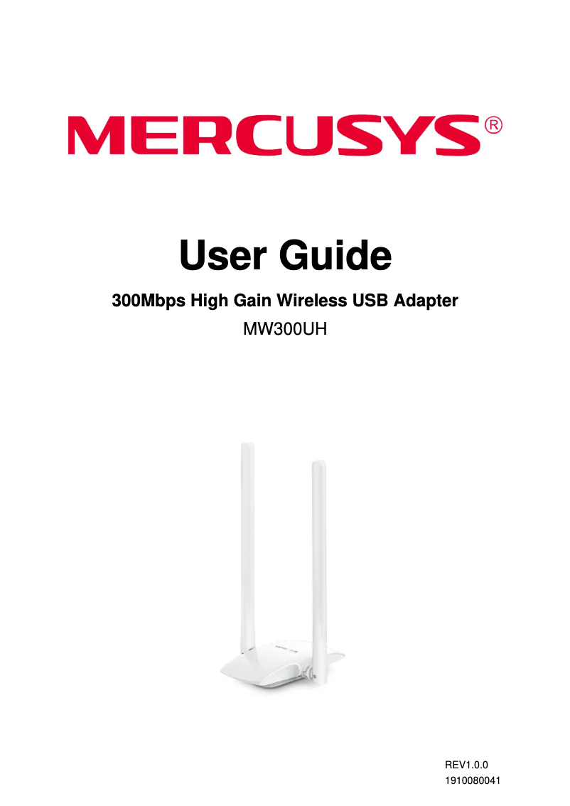 Page 1 de la notice Manuel utilisateur Mercusys MW300UH