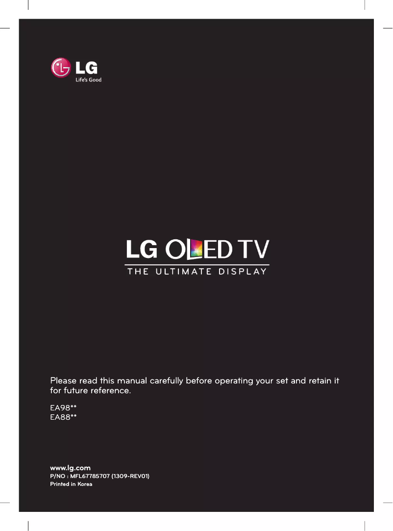 Image de la première page du manuel de l'appareil Oled 55EA980W