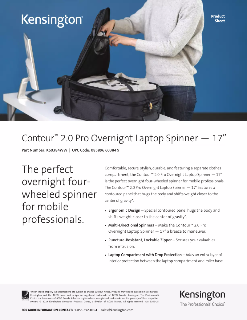 Page 1 de la notice Manuel utilisateur Kensington Contour 2.0 Pro