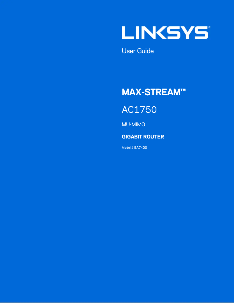 Page n°1 - Manuel utilisateur Linksys Max-Stream EA7400