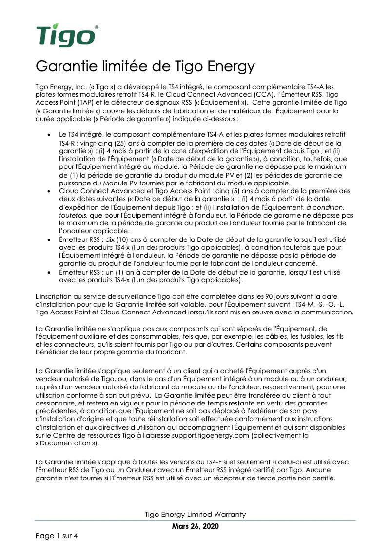 Page 1 de la notice Guide d'installation Tigo RSS Signal Detector