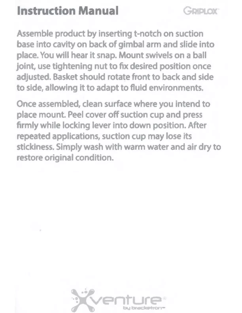 Page 1 de la notice Manuel utilisateur Bracketron Griplox XV1-966-2