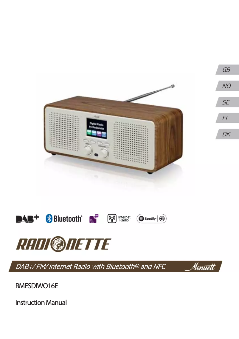 Page 1 de la notice Manuel utilisateur Radionette RMESDIWO16E