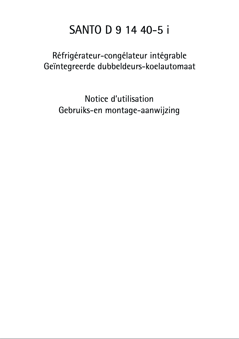 Page 1 de la notice Manuel utilisateur AEG-Electrolux Santo D 91440-5I