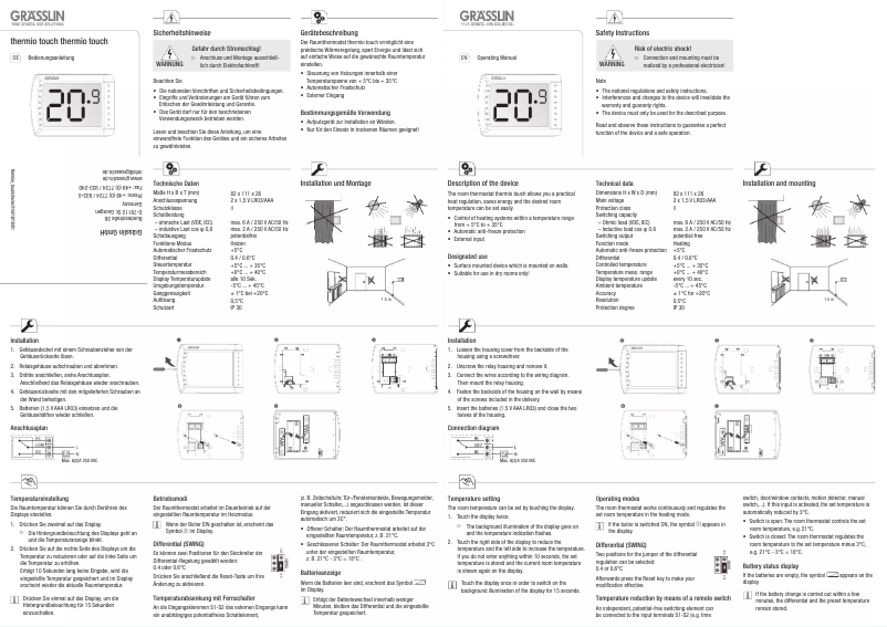 Page 1 de la notice Manuel utilisateur Grässlin Thermio Touch