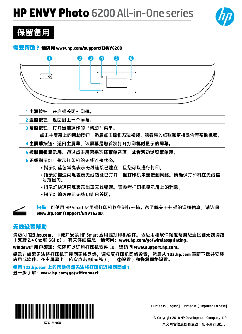 Image de la première page du manuel de l'appareil ENVY 6200 All-in-One