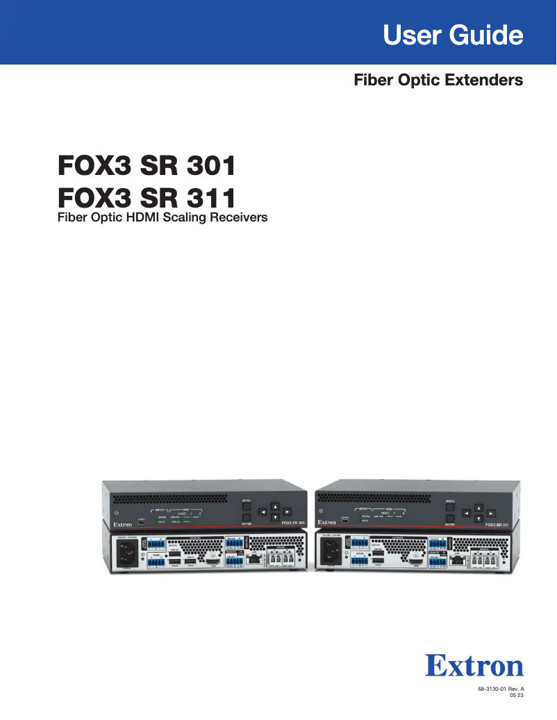 Page 1 de la notice Manuel utilisateur Extron FOX3 SR 301