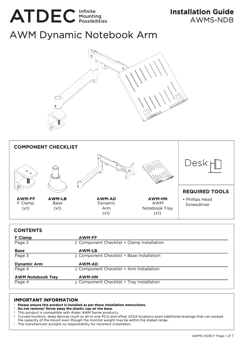 Página 1 del manual Manual de usuario Atdec AWMS-NDB