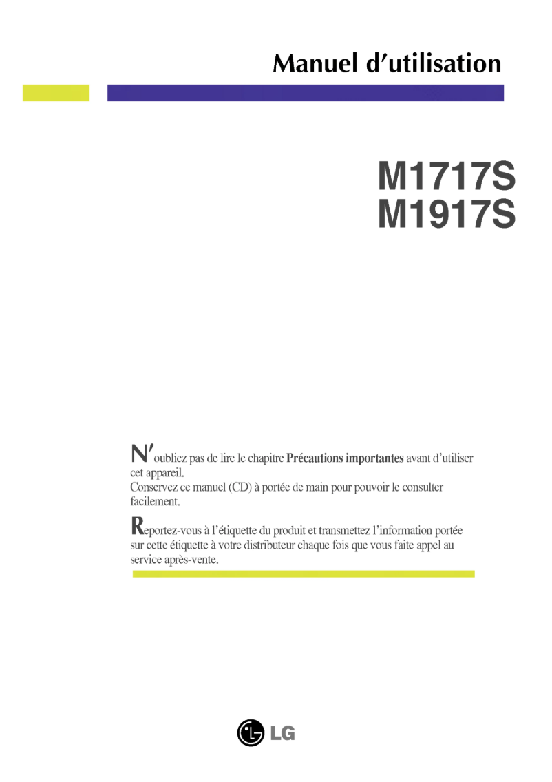 Page 1 de la notice Manuel utilisateur LG M1717S