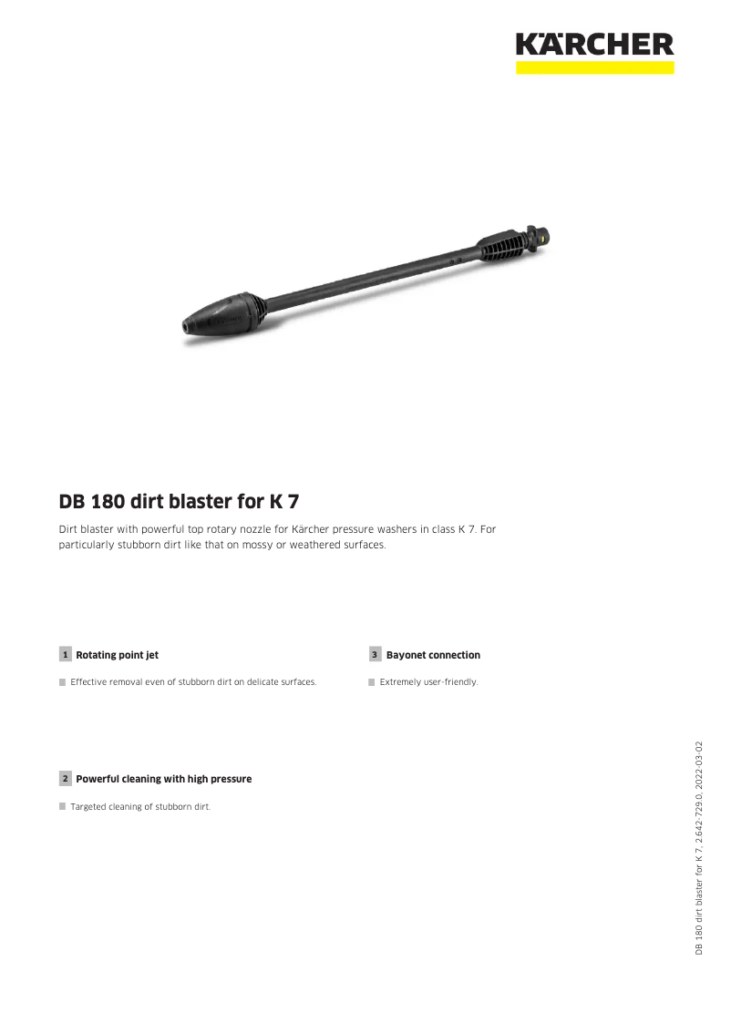 Page 1 de la notice Manuel utilisateur Kärcher DB 180