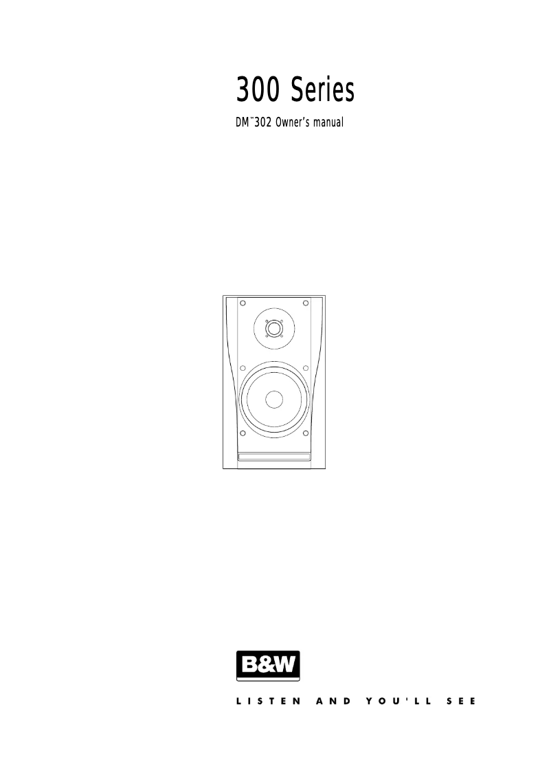 Page 1 de la notice Manuel utilisateur Bowers & Wilkins 300 Series