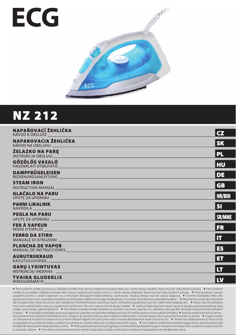 Page 1 de la notice Manuel utilisateur ECG NZ 212