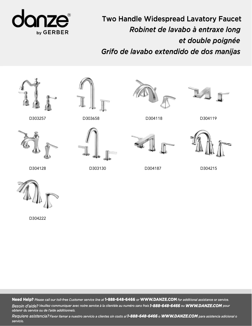 Page 1 de la notice Manuel utilisateur Danze D304119