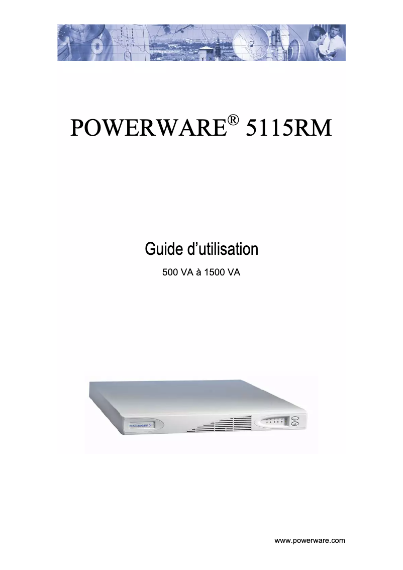 Image de la première page du manuel de l'appareil Powerware 5115 750i RM