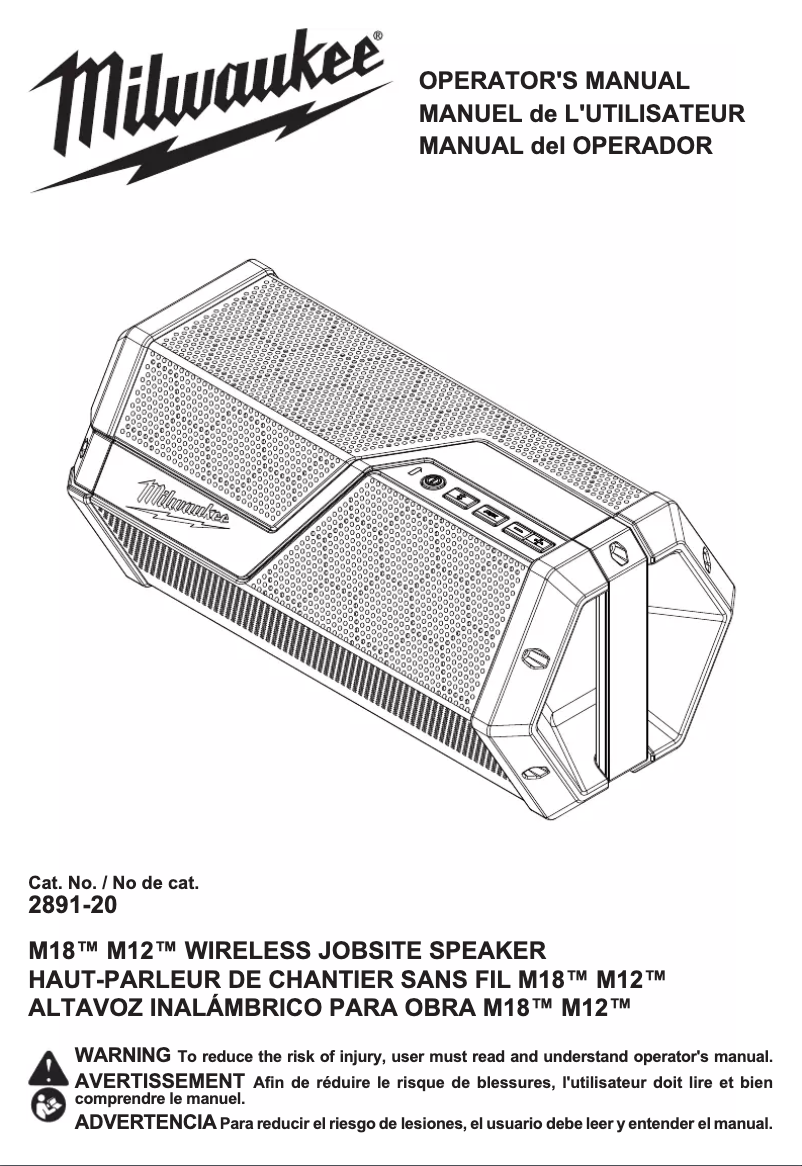 Image de la première page du manuel de l'appareil 2891-20