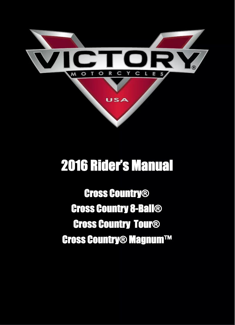 Page n°1 - Manuel utilisateur Victory Cross Country 8-Ball (2016)