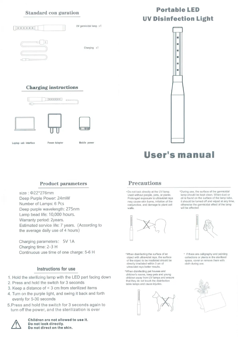 Page 1 de la notice Manuel utilisateur V-TAC VT-3214