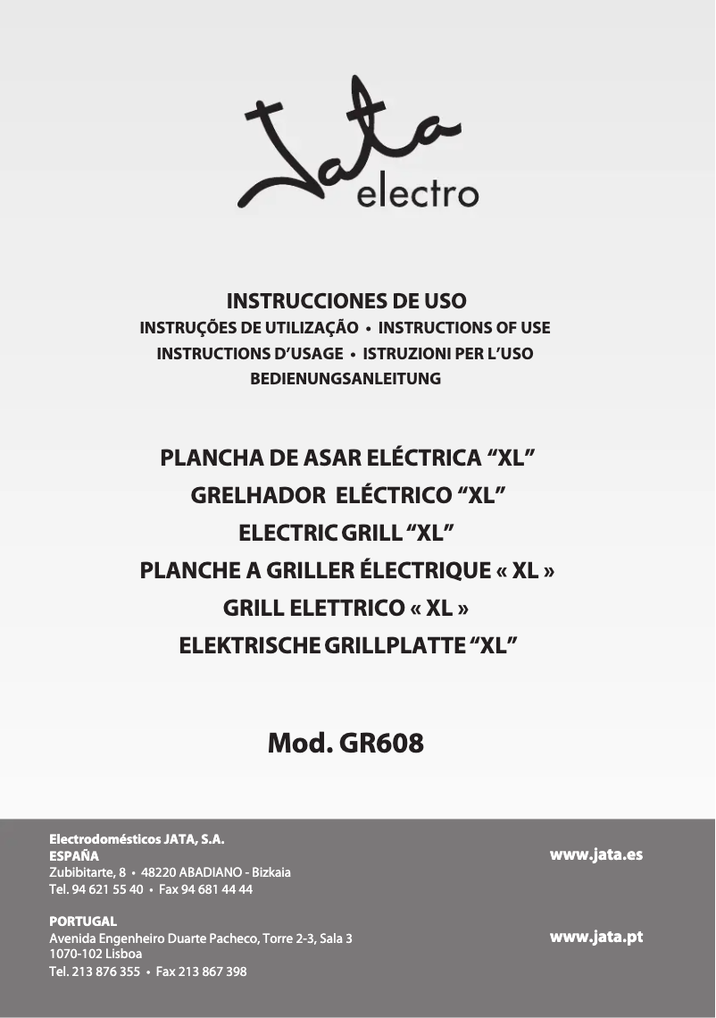 Page 1 de la notice Manuel utilisateur Jata GR608