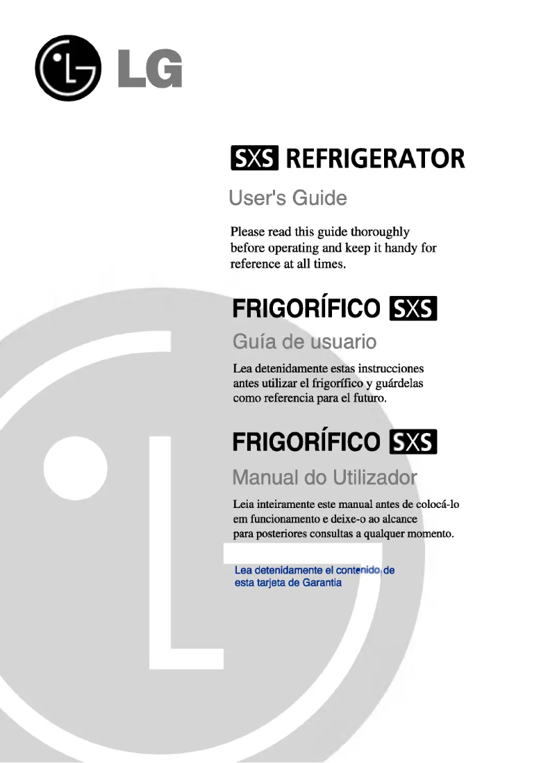 Page n°1 - Manuel utilisateur LG GR-L227STBA
