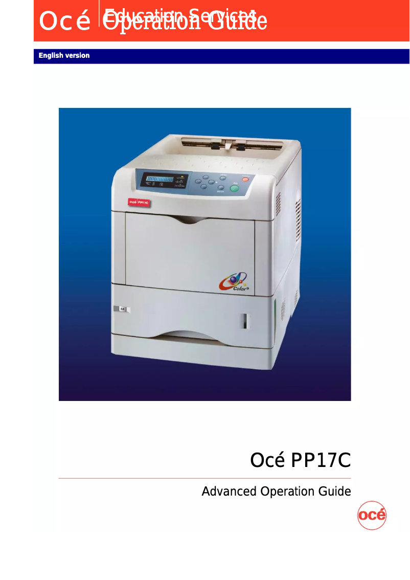 Page n°1 - Manuel utilisateur Océ PP17C