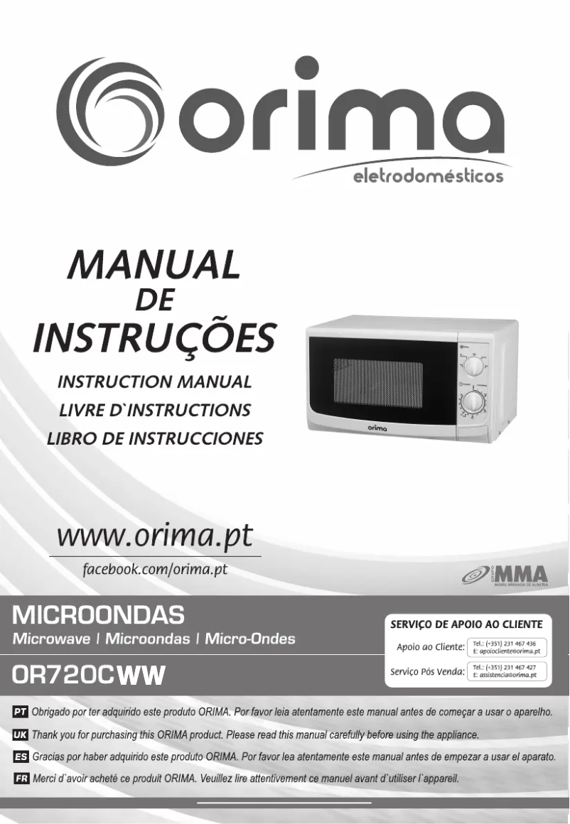 Page n°1 - Manuel utilisateur Orima OR-720-CWW