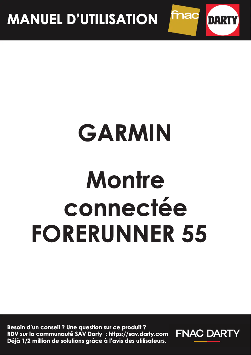 Page 1 de la notice Manuel utilisateur Garmin Forerunner 55
