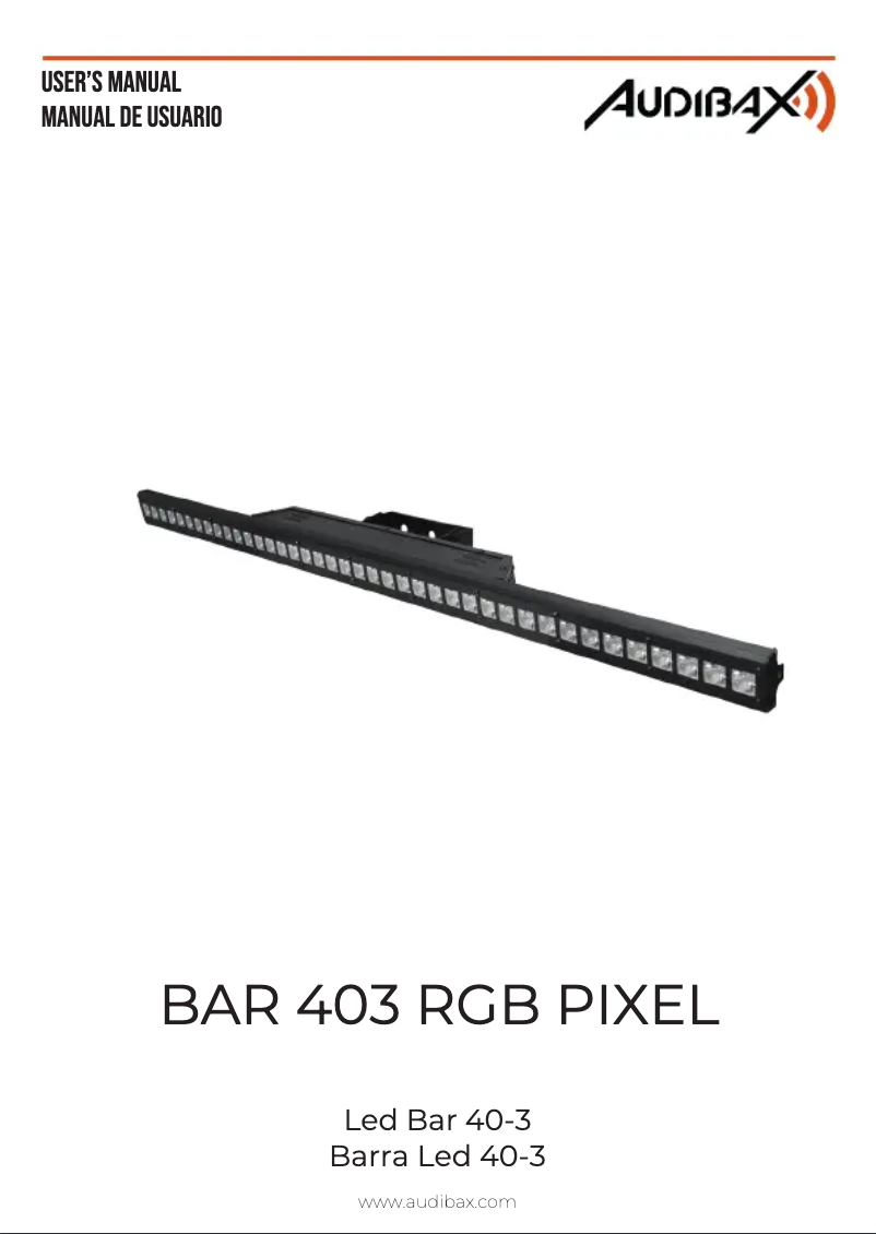 Page 1 de la notice Manuel utilisateur Audibax BAR 403 RGB PIXEL