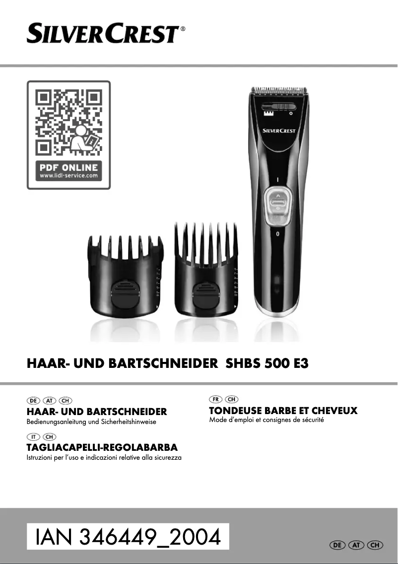 Image de la première page du manuel de l'appareil SHBS 500 D3