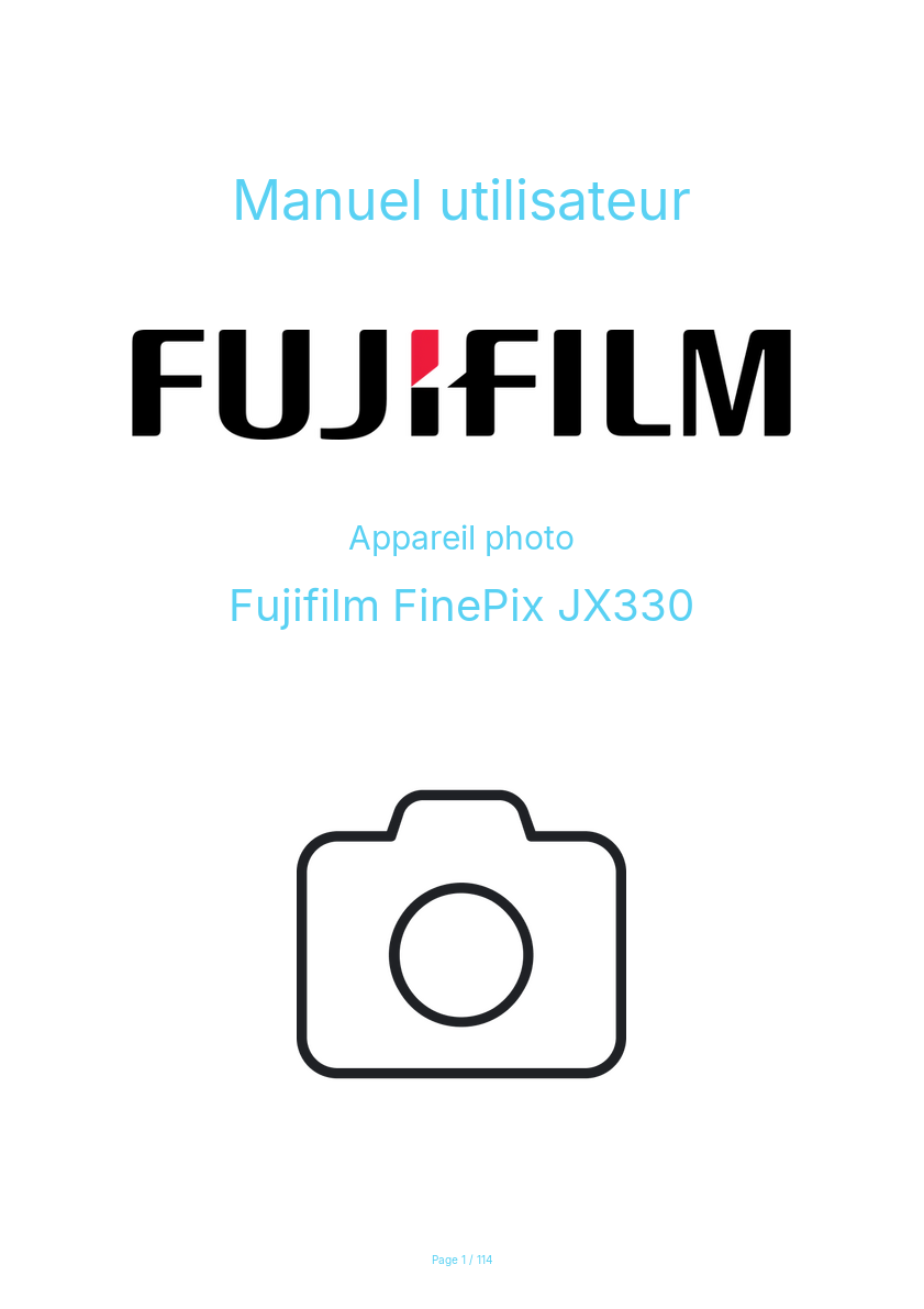 Page n°1 - Manuel utilisateur Fujifilm FinePix JX330