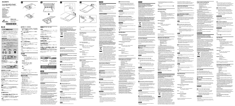 Page 1 de la notice Manuel utilisateur Sony PRSA-CL30