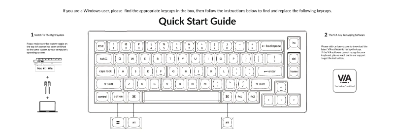 Page 1 de la notice Guide de démarrage rapide Keychron V2