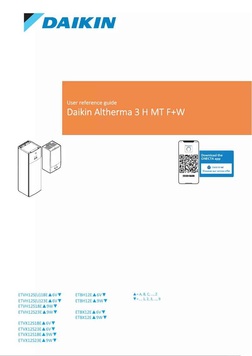Page 1 de la notice Manuel utilisateur Daikin ETVH12S23EJ6V
