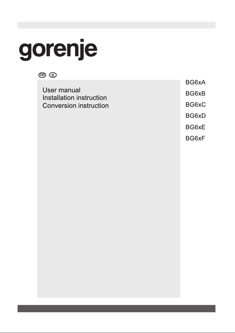 Page n°1 - Guide d'installation Gorenje GW641XUK