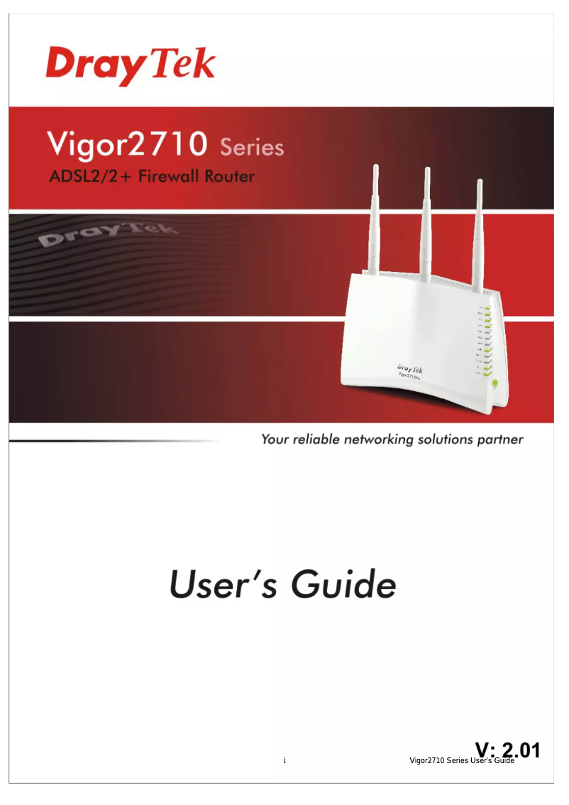 Page 1 de la notice Manuel utilisateur Draytek Vigor 2710n