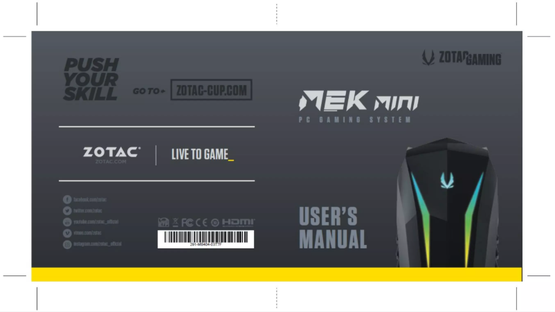 Page 1 de la notice Manuel utilisateur Zotac MEK MINI