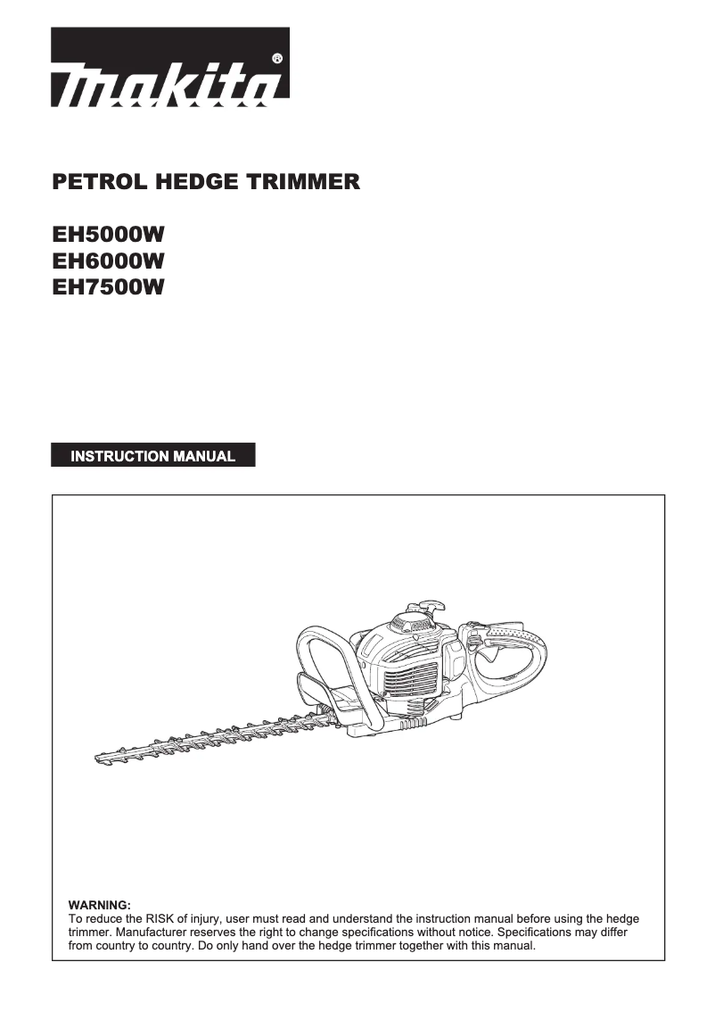 Page n°1 - Manuel utilisateur Makita EH5000W