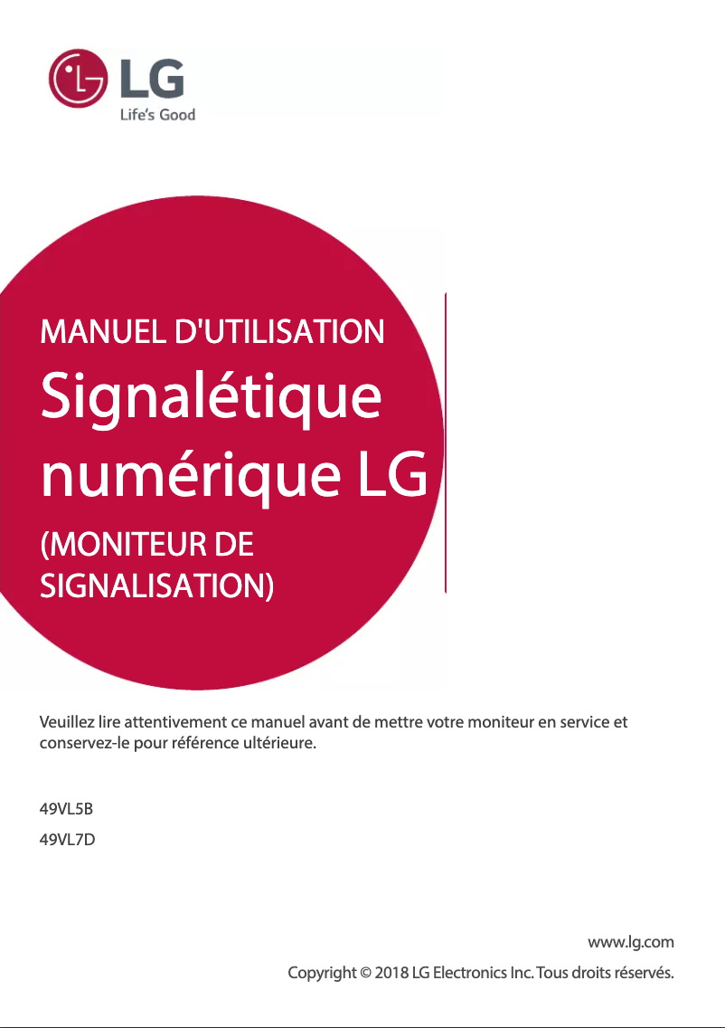 Image de la première page du manuel de l'appareil 49VL5B