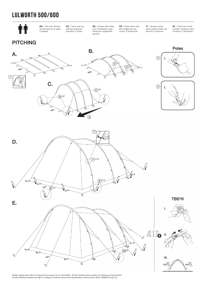 Page 1 de la notice Manuel utilisateur Vango Lulworth 600