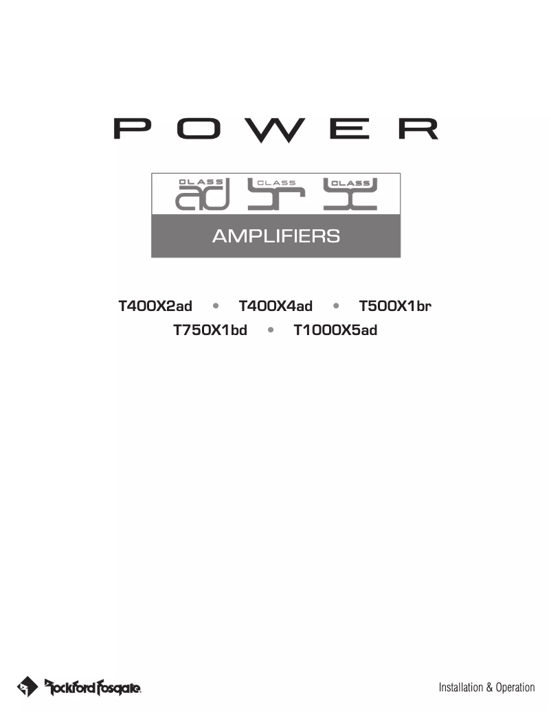 Page 1 de la notice Manuel utilisateur Rockford Fosgate Power T400X2ad