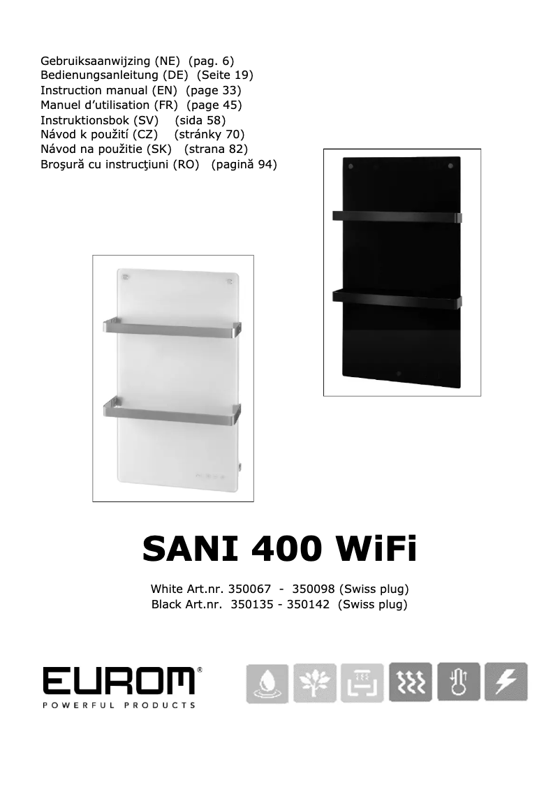Page n°1 - Manuel utilisateur Eurom Sani 400 WiFi
