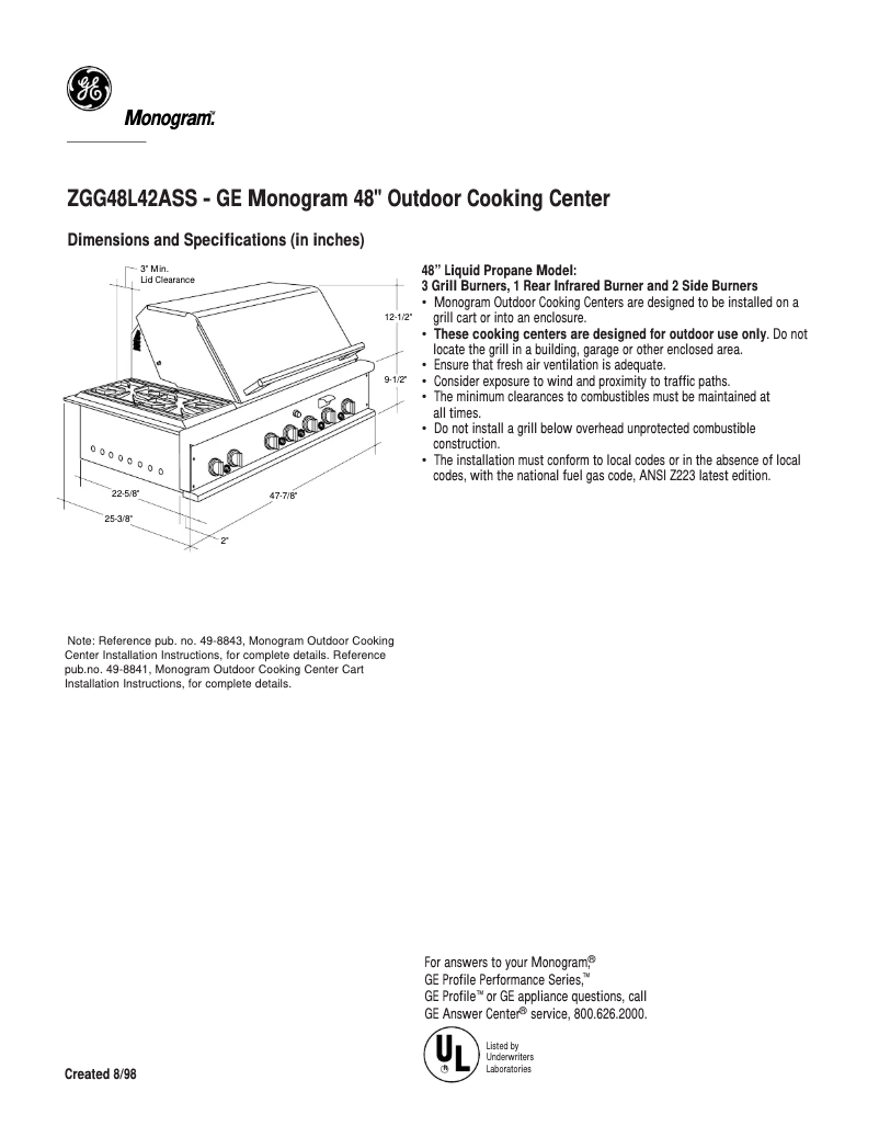 Image de la première page du manuel de l'appareil ZGG48L42ASS