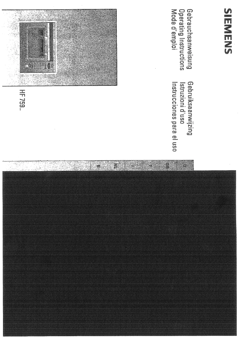 Page 1 de la notice Manuel utilisateur Siemens HF759