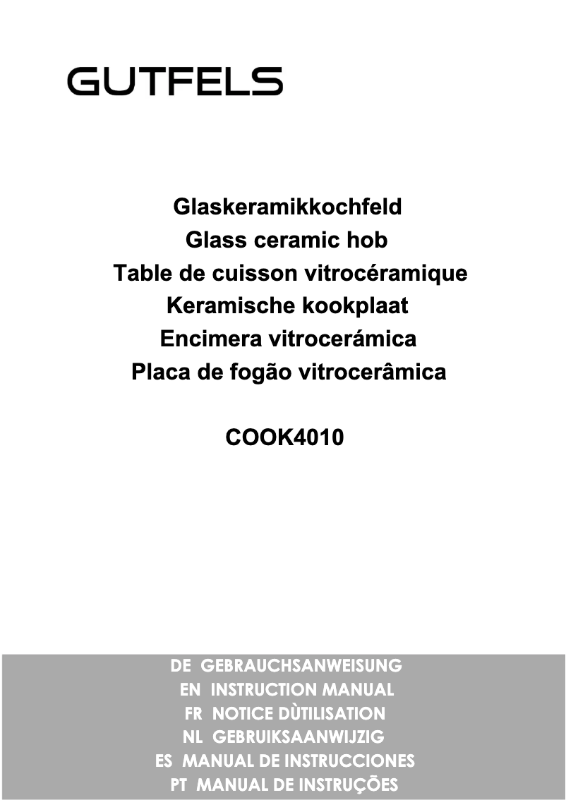 Image de la première page du manuel de l'appareil COOK 4010