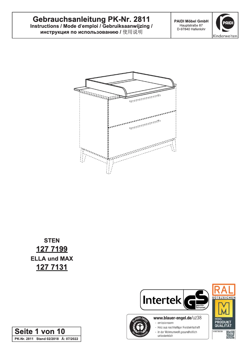 Image de la première page du manuel de l'appareil Sten