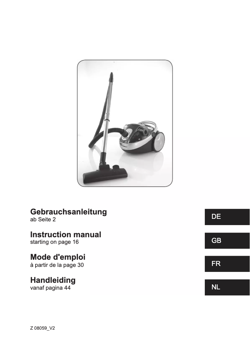 Imagen de la primera página del manual del dispositivo Z 08059