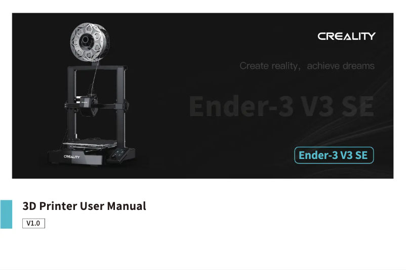 Page n°1 - Manuel utilisateur Creality Ender-3 V3 SE
