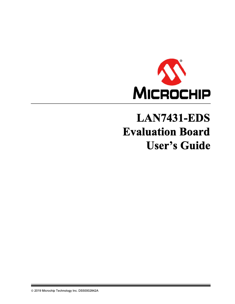 Page 1 de la notice Manuel utilisateur Microchip EVB-LAN7431