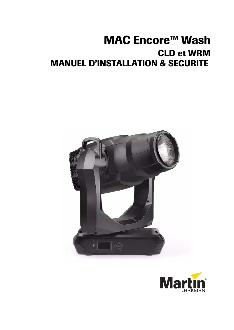 Image de la première page du manuel de l'appareil MAC Encore Wash CLD