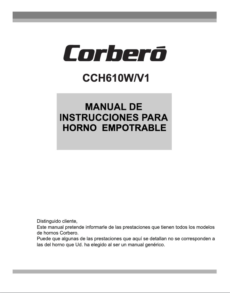 Page n°1 - Manuel utilisateur Corbero CCH610W